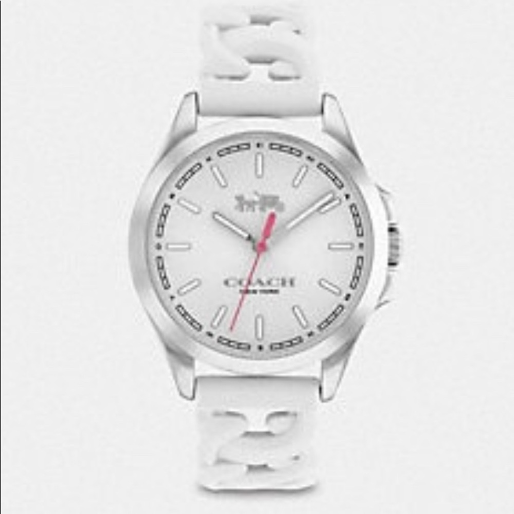 Watch both colors available white and rose gold coach